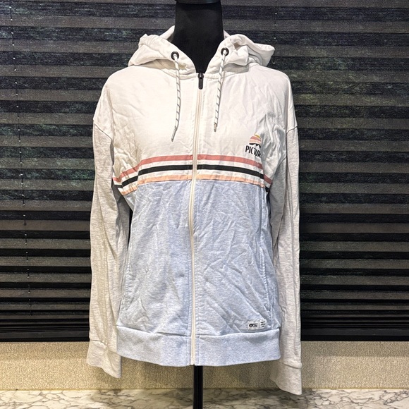 Picture Organic Clothing Women’s Blue Cotton Clarky Zip Front Hoodie SZ Large - Picture 1 of 7